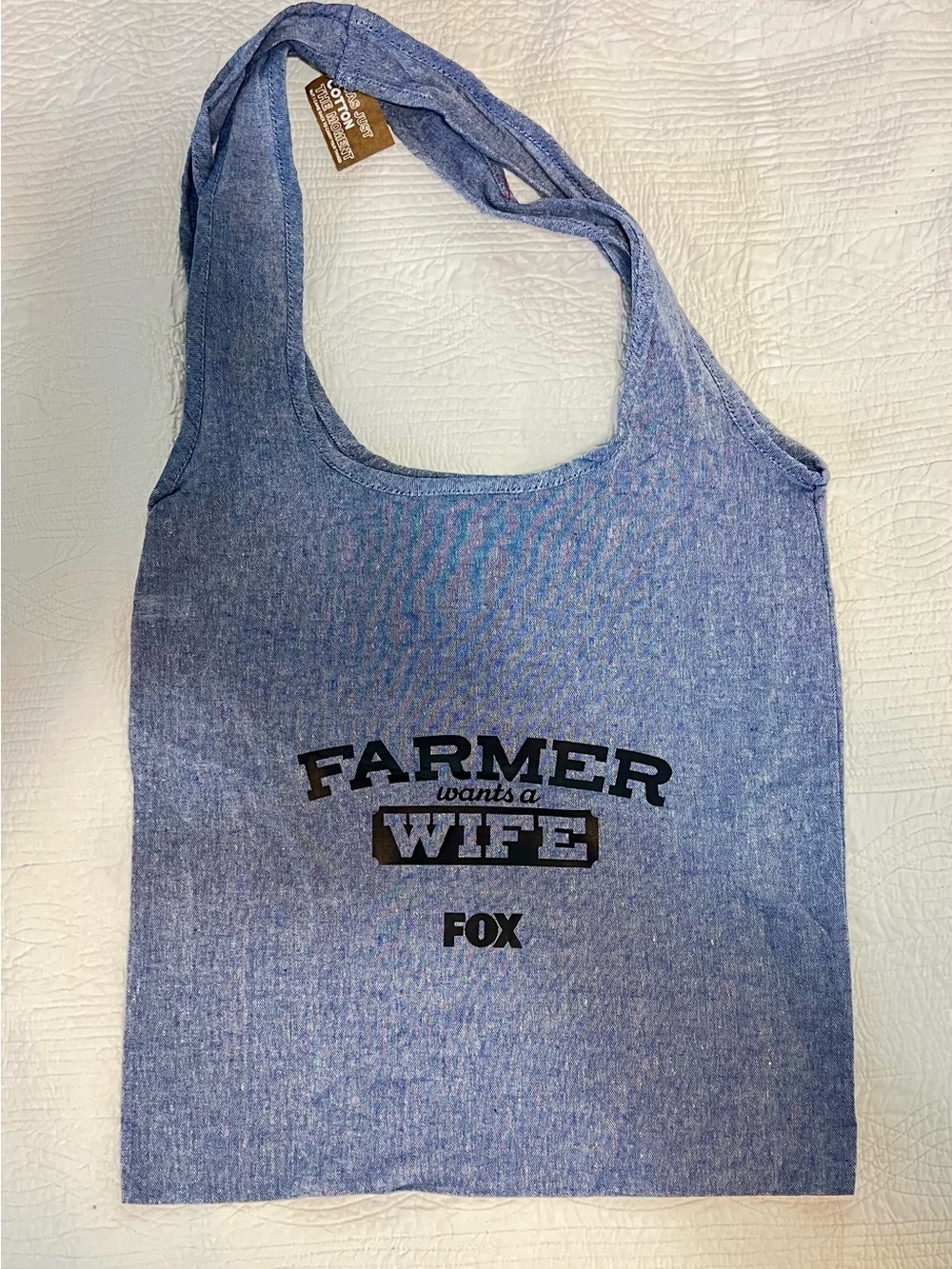 Fox Blue Canvas 'Farmer Wants a Wife' Tote